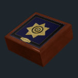 Correctional Officer Badge Trinket Box<br><div class="desc">Correctional Officer Badge is a graphic art design. The badge is created in gold and black with a small touch of blue. A decorative seven (7) point gold star forms the badge. Text curving the top of the badge reads: DEPARTMENT OF CORRECTIONS. Text curving the bottom reads: CORRECTIONAL OFFICER. These...</div>