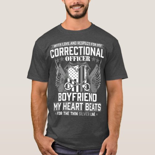 Correctional Officer Boyfriend Thin Silver Line T_Shirt