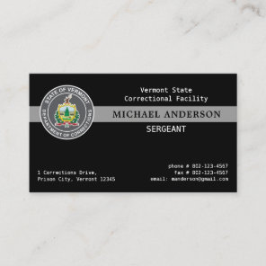 Correctional Officer Custom Logo Thin Gray Line Bu Business Card