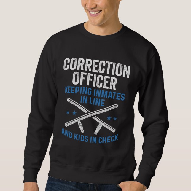 Correctional Officer Dad Keep Inmates in Line Kids Sweatshirt (Front)