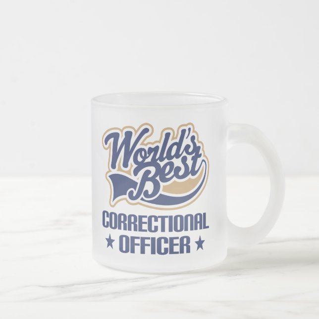 Correctional Officer Gift Frosted Glass Coffee Mug (Right)