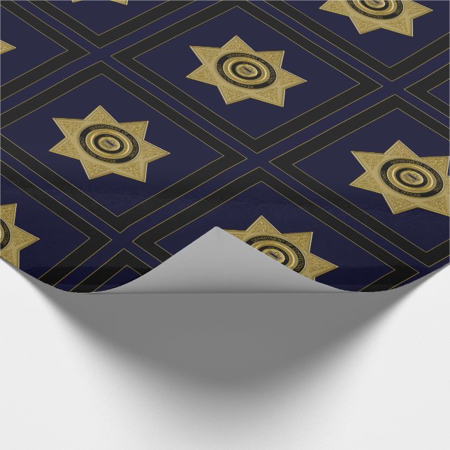 Correctional Officer Gold Badge Panel, Gift Wrap (Corner)