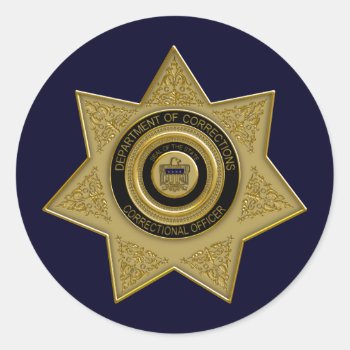 Correctional Officer Gold Badge Stickers by SerenityGardens at Zazzle