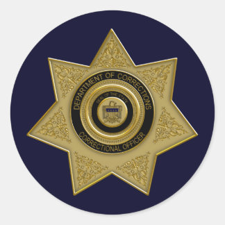 Correctional Officer Gold Badge Stickers