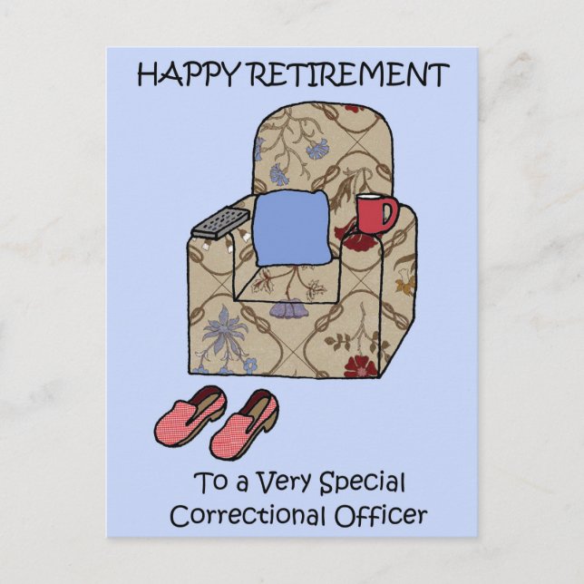 Correctional Officer Happy Retirement Postcard (Front)