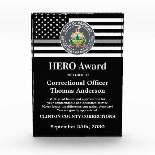 Correctional Officer HERO Department Logo Acrylic Award