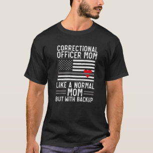 Correctional Officer Mom Mother Heart American Fla T-Shirt