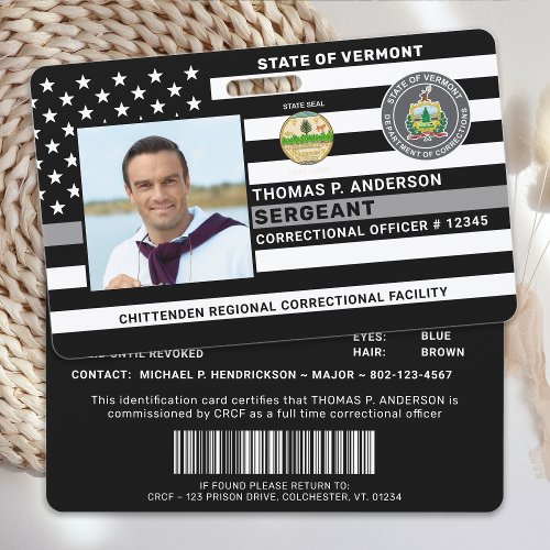 Correctional Officer Photo Logo Company Jailor ID  Badge