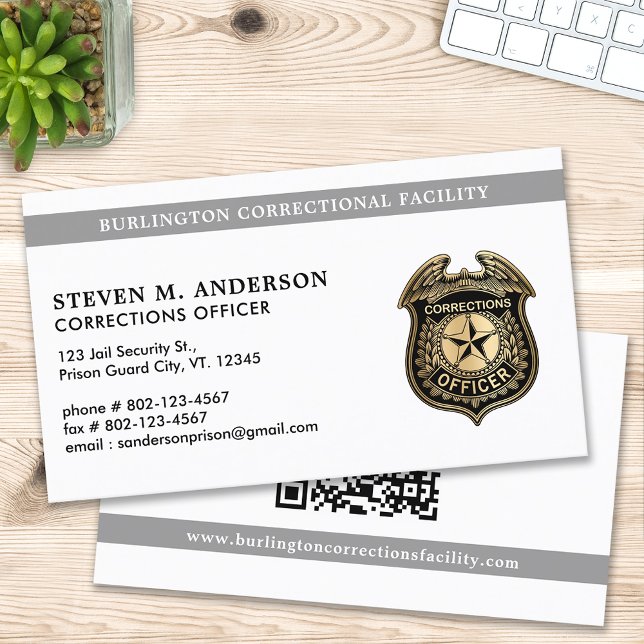 Correctional Officer Prison Security Jail QR Code Business Card (Creator Uploaded)