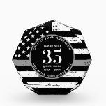 Correctional Officer Retirement Law Enforcement Acrylic Award<br><div class="desc">Celebrate and show your appreciation to an outstanding Correctional Officer with this Thin Gray Line Flag Correction Retirement Award - American flag design in Corrections department Flag colors , distressed design. Perfect for correctional officer service awards and Corrections Retirement gifts . Personalize with name, service years, message and dates. COPYRIGHT...</div>