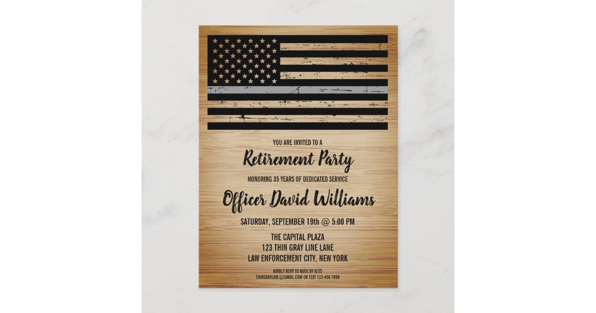 Correctional Officer Retirement Thin Silver Line Announcement Postcard Zazzle
