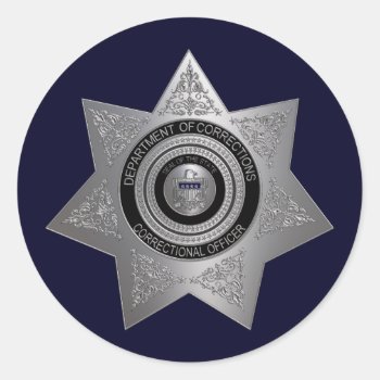 Correctional Officer Silver Badge Stickers by SerenityGardens at Zazzle