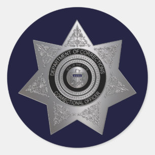 Correctional Officer Silver Badge Stickers