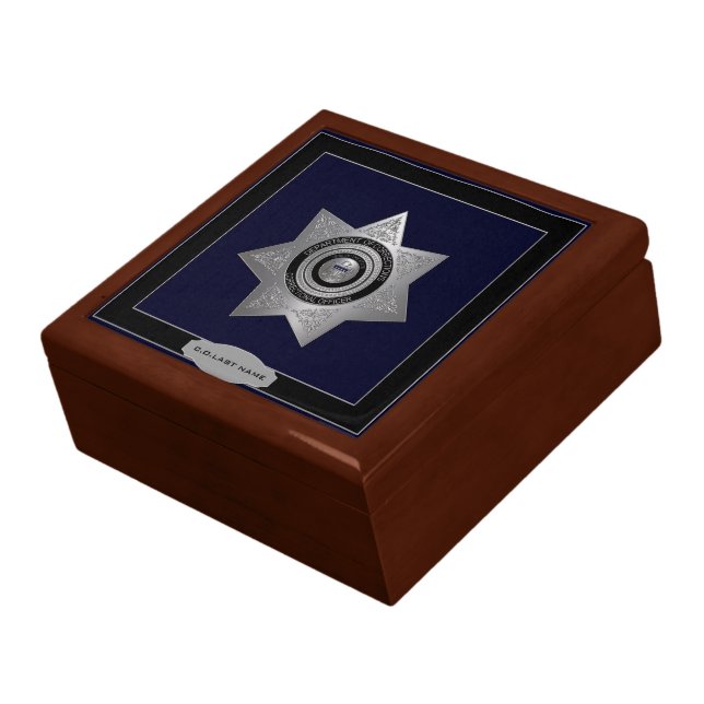 Correctional Officer Silver Badge Trinket Box (Side)