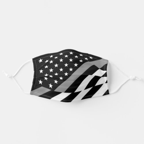 Correctional Officer Thin Gray Line American Flag Adult Cloth Face Mask