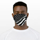 Correctional Officer Thin Gray Line American Flag Adult Cloth Face Mask (Worn)