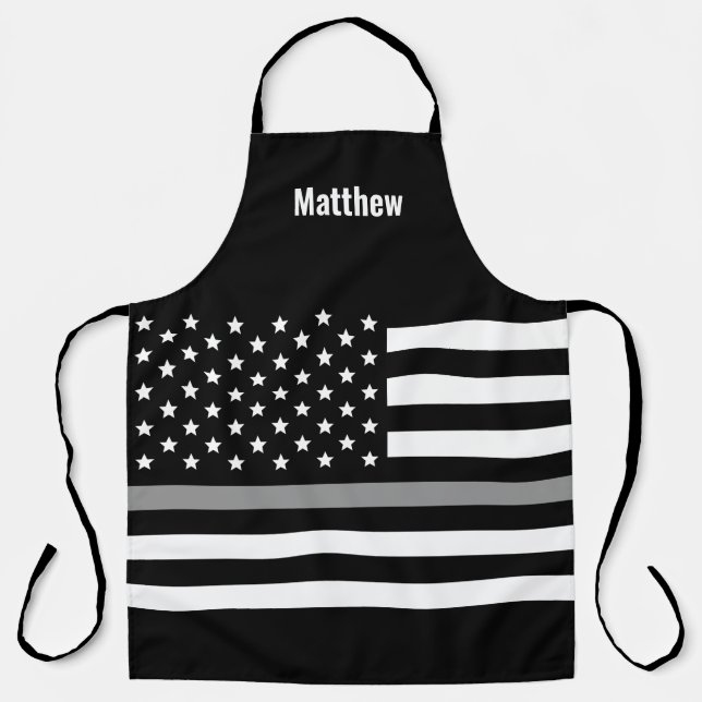 Correctional Officer Thin Gray Line American Flag Apron (Front)