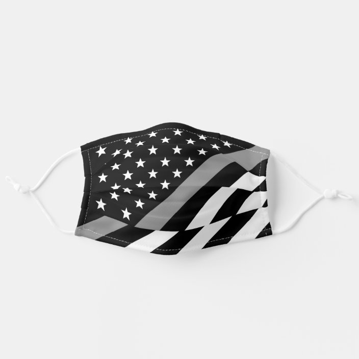 Correctional Officer Thin Gray Line American Flag Cloth Face Mask
