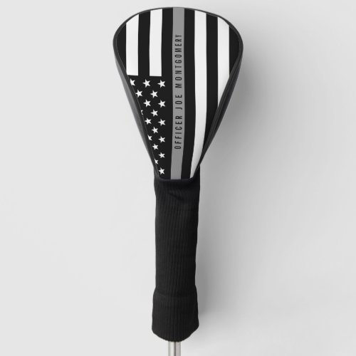 Correctional Officer Thin Gray Line Flag Monogram Golf Head Cover