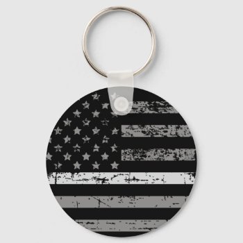 Correctional Officer Thin Grey Line American Flag Keychain by ModernDesignLife at Zazzle