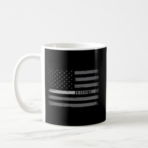 Correctional Officer Thin Silver Line Flag Correct Coffee Mug