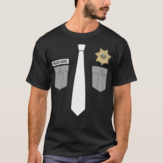 Correctional Officer Uniform Halloween Costume T-Shirt (Front)
