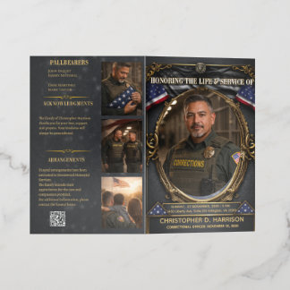 Correctional Officer Veteran Memorial Service Brochure