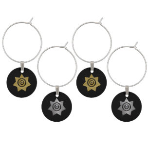 Correctional Officer Wine Charms-Black Wine Charm