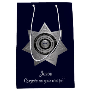 Correctional Officers Badge,Silv-Blue-Med Gift Bag