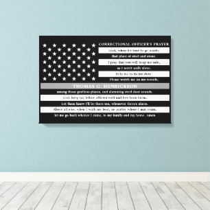 Correctional Officers Prayer Thin Gray Line Canvas Print