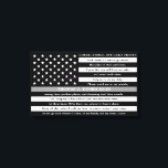 Correctional Officers Prayer Thin Gray Line Canvas Print<br><div class="desc">Correctional Officer's Prayer Canvas Print in a modern thin gray line American Flag in correctional officer flag colors. This correctional officer prayer canvas is perfect for all correctional officers, probation officer and parole agents, law enforcement, correction academy graduation gift, and correctional officer gifts. Personalize this correctional officer prayer wall print...</div>