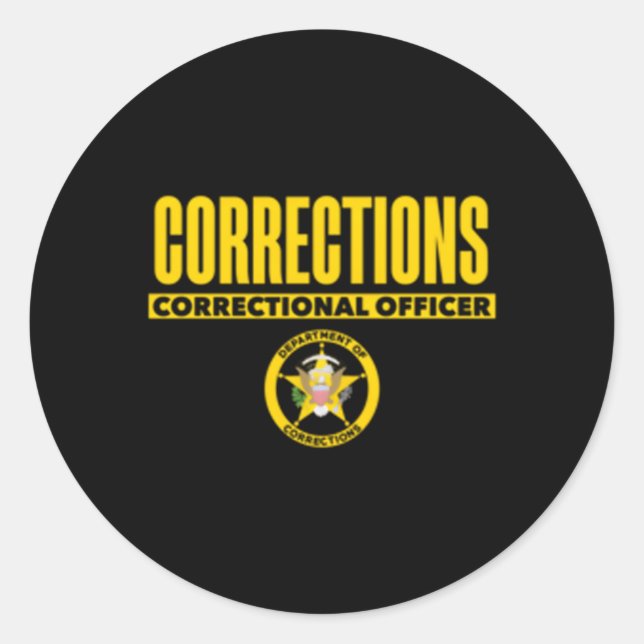 Correctional Prison Officer Thin Gray Line Flag Classic Round Sticker (Front)