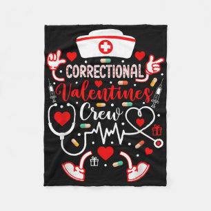 Correctional Valentines Nurse Crew Shirt Valentine Fleece Blanket