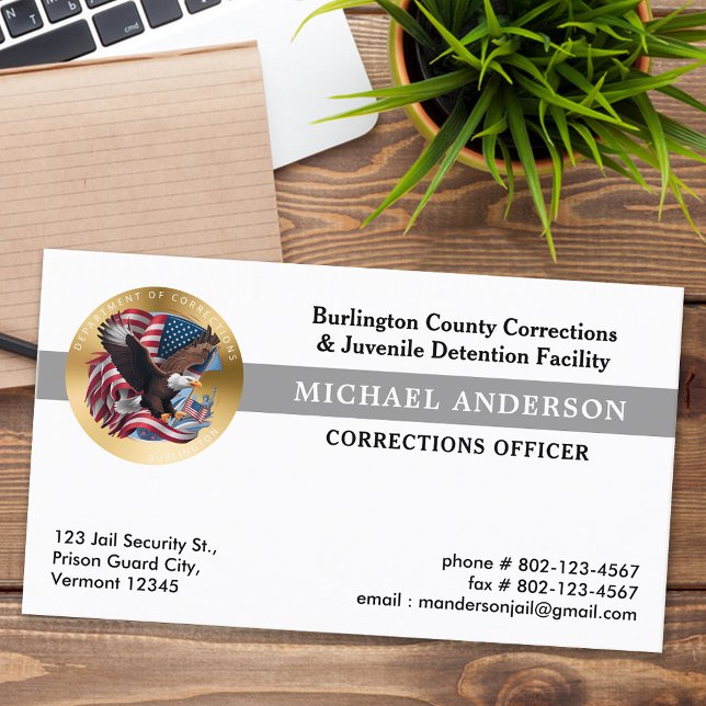 Corrections Department Parole Security Badge Logo Business Card (Creator Uploaded)