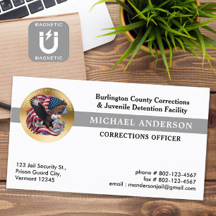 Corrections Department Parole Security Badge Logo Business Card Magnet