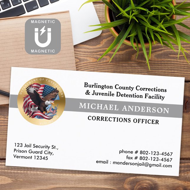 Corrections Department Parole Security Badge Logo Business Card Magnet (Creator Uploaded)