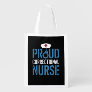 Corrections Jail Prison Nursing, Proud Correctiona Grocery Bag