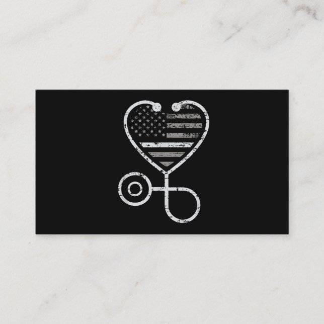 Corrections Nurse Thin Gray Line Heart US Flag Business Card (Front)