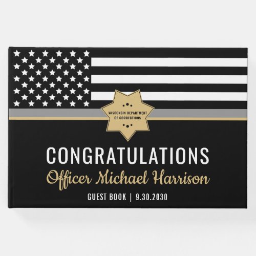 Corrections Officer Academy Graduation Party Guest Book