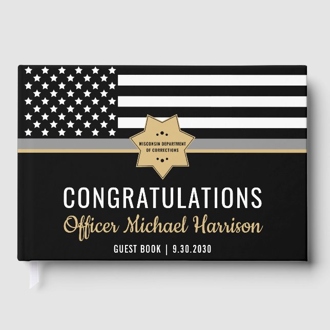 Corrections Officer Academy Graduation Party Guest Book (Front)
