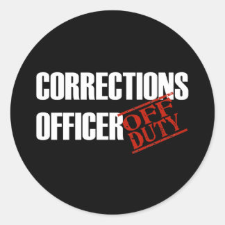 CORRECTIONS OFFICER DARK CLASSIC ROUND STICKER