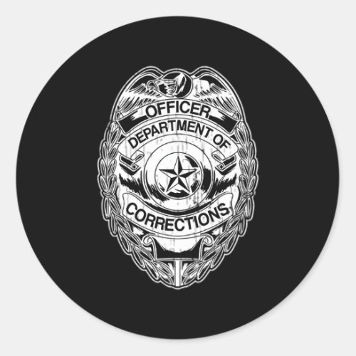 Corrections Officer Flag Thin Gray Silver Line 2_S Classic Round Sticker
