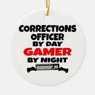 Corrections Officer Gamer Ceramic Ornament