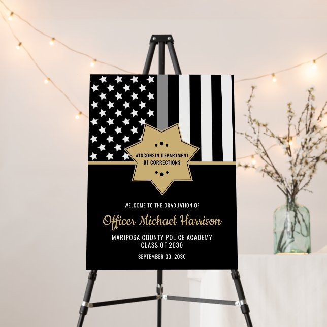 Corrections Officer Graduation Party Flag Foam Board (In Situ (Stand))