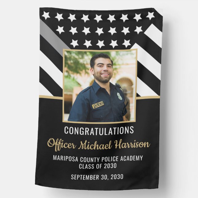 Corrections Officer Graduation Party Flag Photo (Front)