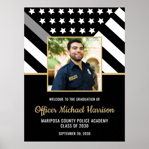 Corrections Officer Graduation Party Flag Photo