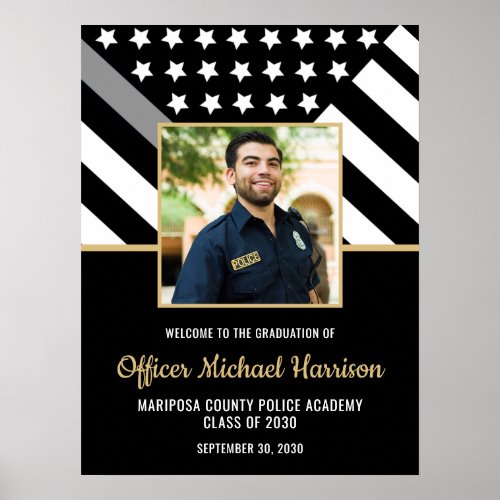 Corrections Officer Graduation Party Photo Welcome Poster