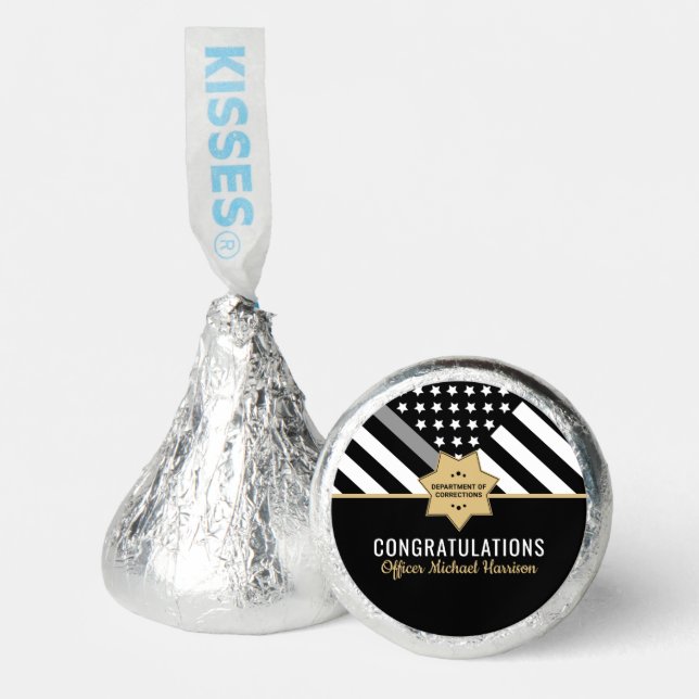 Corrections Officer Graduation Party Silver Line Hershey®'s Kisses® (Front)