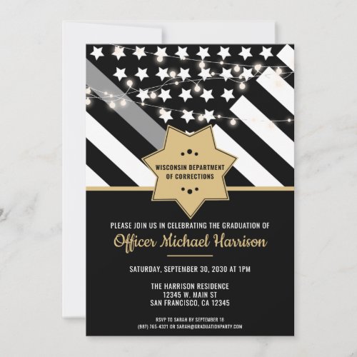 Corrections Officer Graduation Party Silver Line
