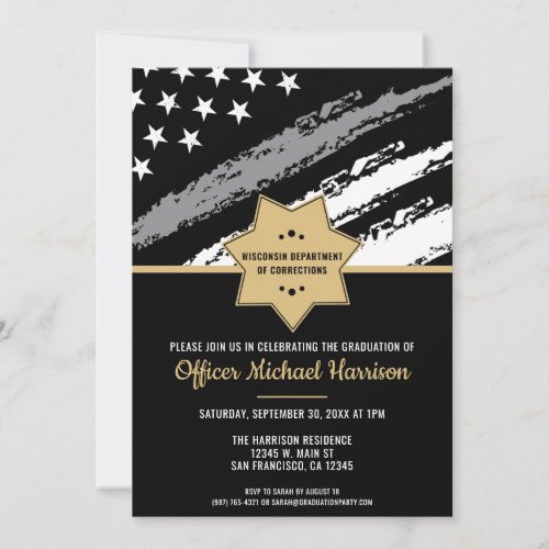 Corrections Officer Graduation Party Silver Line